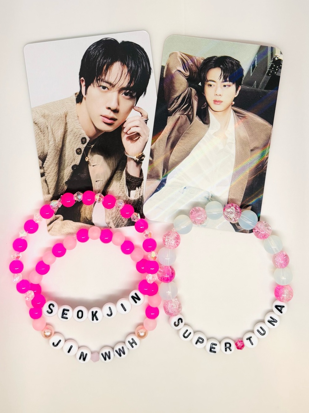 (5pcs) BTS JIN BIAS BRACELET PHOTOCARD BUNDLE